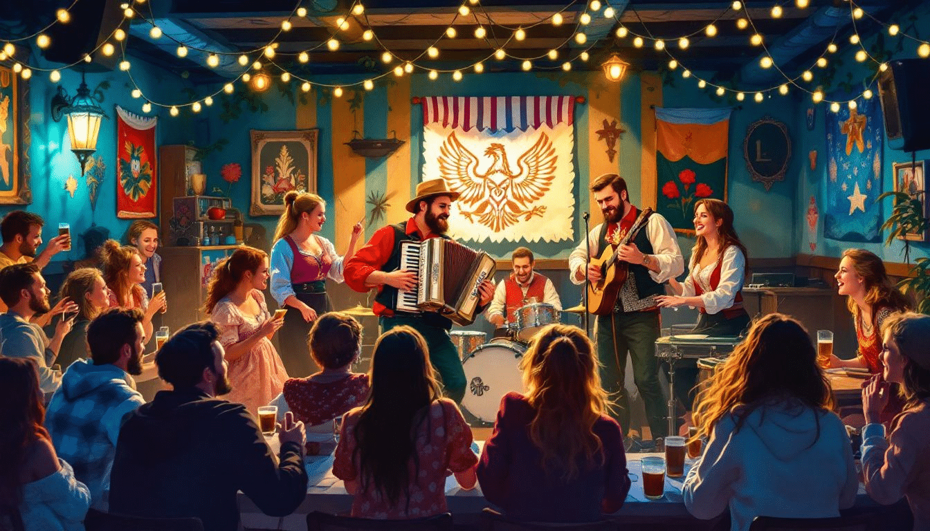 A lively live music venue in Krakow, showcasing the vibrant music scene.