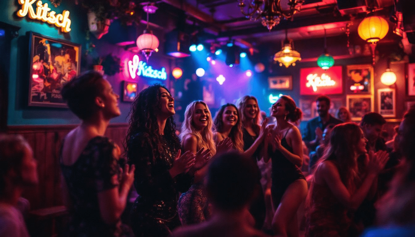 Guests singing at Kitsch Bar, a popular karaoke spot in Krakow.